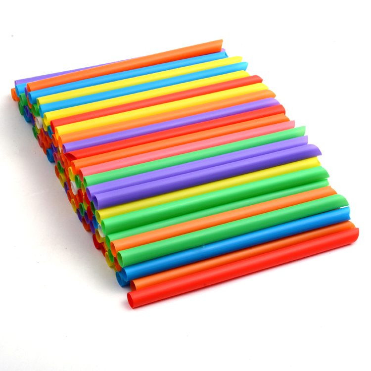 Children DIY Handmade Straws Kindergarten Color Large Number Disposable Plastic Straws Cold Drinks Juice Plus Coarse Straws
