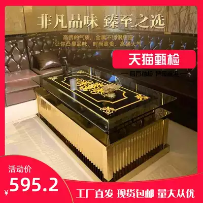 Factory direct sales bar KTV luminous coffee table club deck European-style creative stainless steel glass custom table