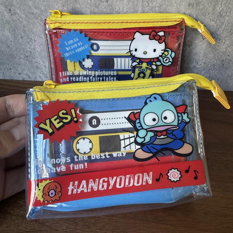 Japanese Style Kitty Clownfish Tape Record Card Coin Purse Pvc Transparent Double Layer Cosmetic Bag Small Items Cosmetics Bag