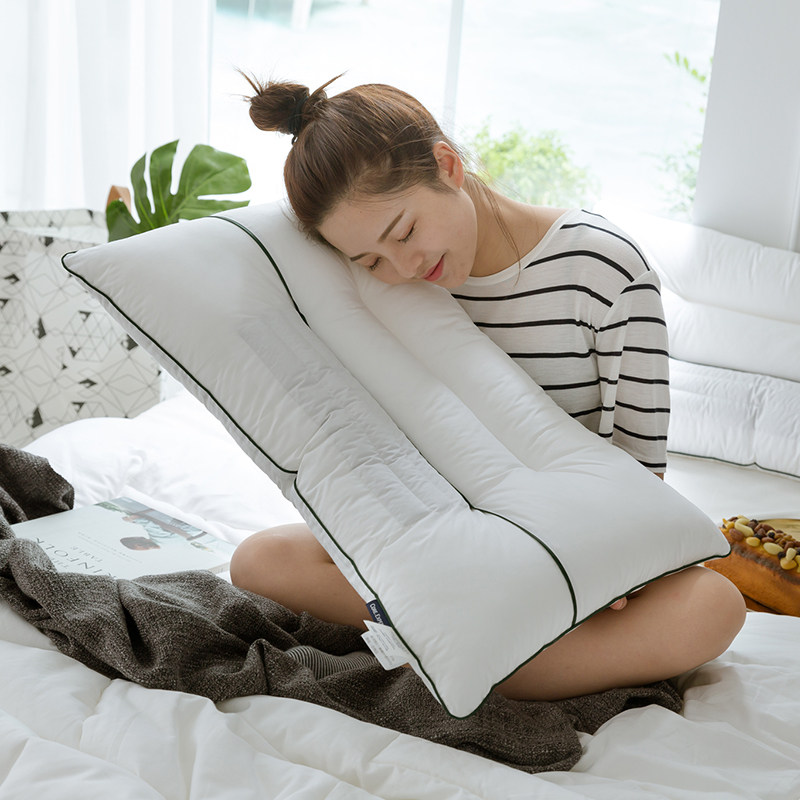 Yellow Jingzi Conservation Shu Sleep Medium Pillow -- Moderate Type Medium Grass Pillow Single Guard Cervical pillow core soft to help sleep
