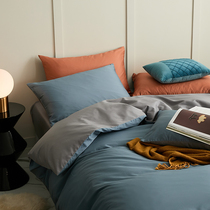 Silk-like texture ~ fine and smooth with 100 long suede cotton gon satin four-piece set AB double face with full cotton