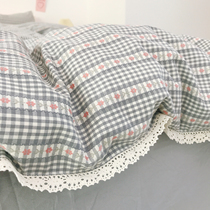 Han Style Retro Princess Wind -- ~ Little Chopped Flowers Jacquard All-cotton Washed Cotton Bed Four Pieces Of Pure Cotton Ins Little Fresh