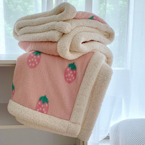 Winter thickened-bed lamb suede blanket Coral Suede Blanket Hair Scarlet by blanket flannel plush cover blanket