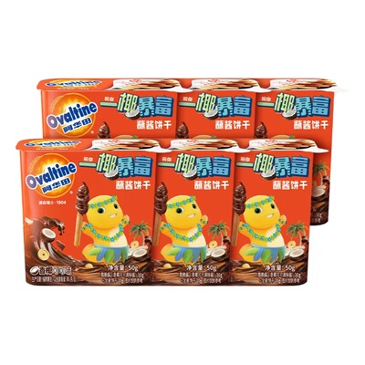 阿华田奶龙联名香椰可可蘸酱饼干