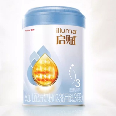 【官方正品】惠氏启赋蓝钻3段HMO黄金OPO婴幼儿奶粉1-3岁850g*6罐
