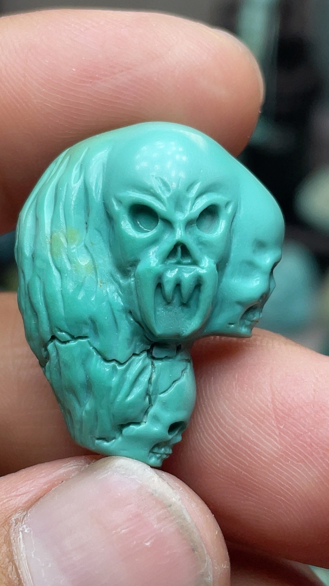 Hubei Pure Natural Turquoise Precision Carved Death Penging