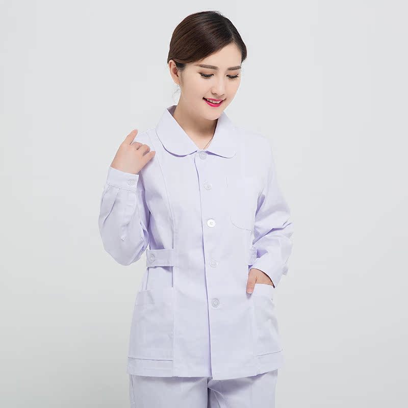 Nightingale Y tá Wears Long Sleeve Doll cổ Vòng cổ Editing Body Suit Dày Tight Sleeve Oral Người Chăm Sóc Workwear