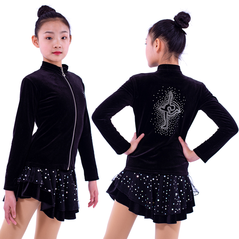 Figure skating suit Children's training clothes performance suit jacket blouses with ice-ironing drill Four Seasons Hip Protection Hip skirts anti-fall dresses