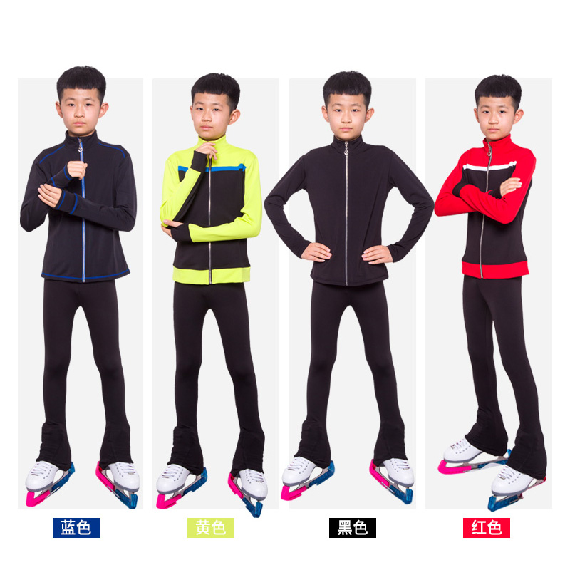 Figure Skating Training Uniform men's gush Four Seasons High elastic breathable performance Competition Test Skating children