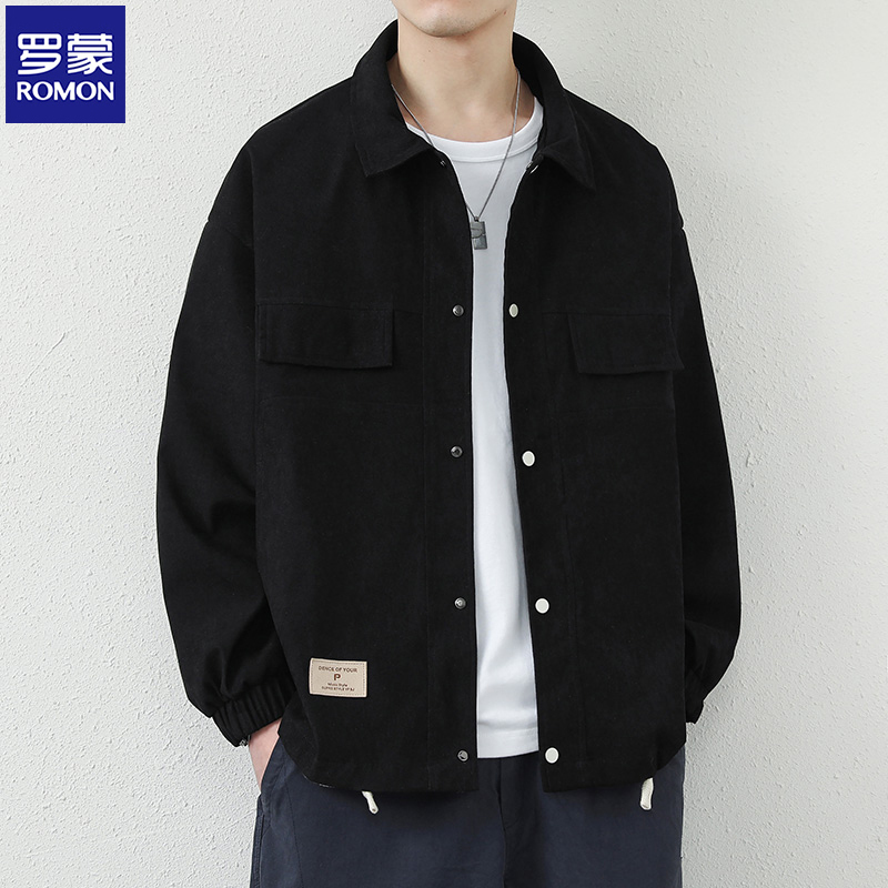 Romon Work Jacket for Men 2026 Spring and Autumn New Trendy Loose Lapel Top Stylish Casual Coat for Men Romon Work Jacket for Men 2026 Spring and Autumn New Trendy Loose Lapel Top Stylish Casual Coat for Men
