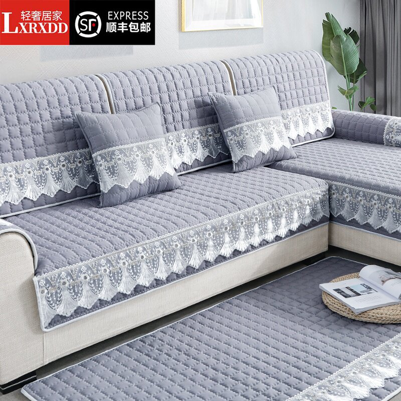 LXRXDD Four Seasons Universal Sofa Cushion Anti-slip Cushion All-inclusive Universal Cover Thickened Norse Simple Back Cushion