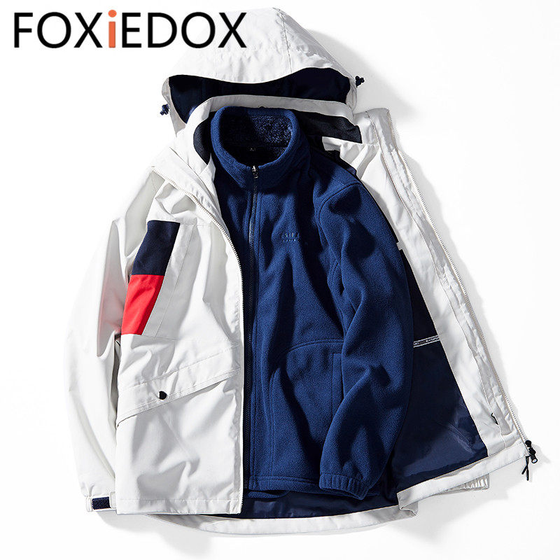 FOXIEDOX stormtrooper men's and women's spring and autumn outdoor three-in-one detachable two-piece down warm mountaineering clothing