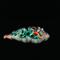 Qianlong year system. Enamel colored Pixiu tea pet. 4cm high. 12cm long.