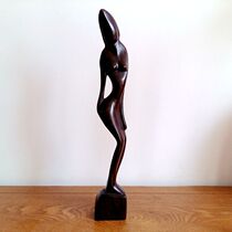 Pure hand carved old chicken wing wood abstract figure jade female carving pieces wood carving home museum shelf ornament craft decoration