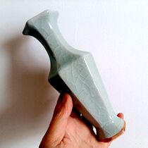 ShenYuanjun porcelain ice white glaze ice cracked six-sided vase countertop flower arrangement museum ornament home crafts decoration