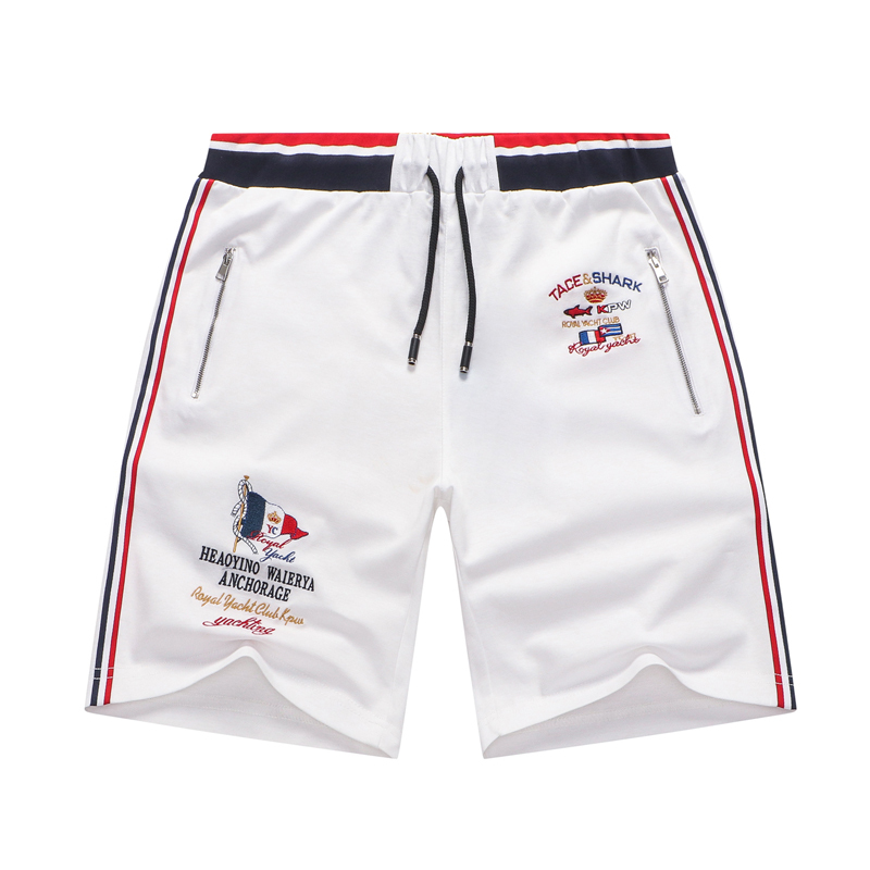 Authentic Shark Paul Embroidered Shorts for Men, Five-Point Polo Golf Sports Beach Knit Casual Pure Cotton Mid-Length Shorts Authentic Shark Paul Embroidered Shorts for Men, Five-Point Polo Golf Sports Beach Knit Casual Pure Cotton Mid-Length Shorts