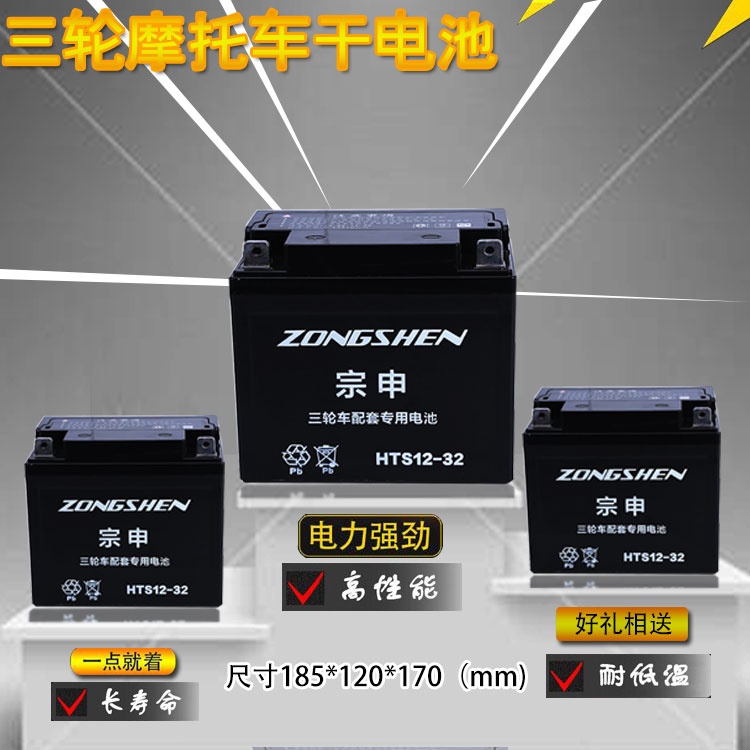Three-wheeled locomotive battery Suitable for Lifan Foton tricycle 12V32A maintenance-free battery dry battery battery