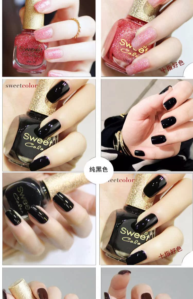 SweetColor thân thiện với môi trường không độc hại đậu đỏ sơn móng tay không thấm nước không phai màu hồng trắng lâu dài trong suốt - Sơn móng tay / Móng tay và móng chân màu móng tay đẹp