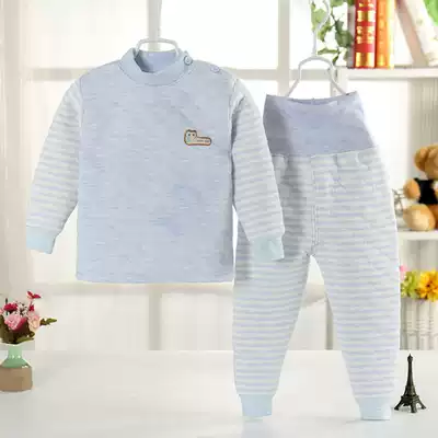 Baby cotton underwear set three layers of cotton 1 autumn and winter thickened warm baby high waist belly autumn clothes sanitary pants 3 years old
