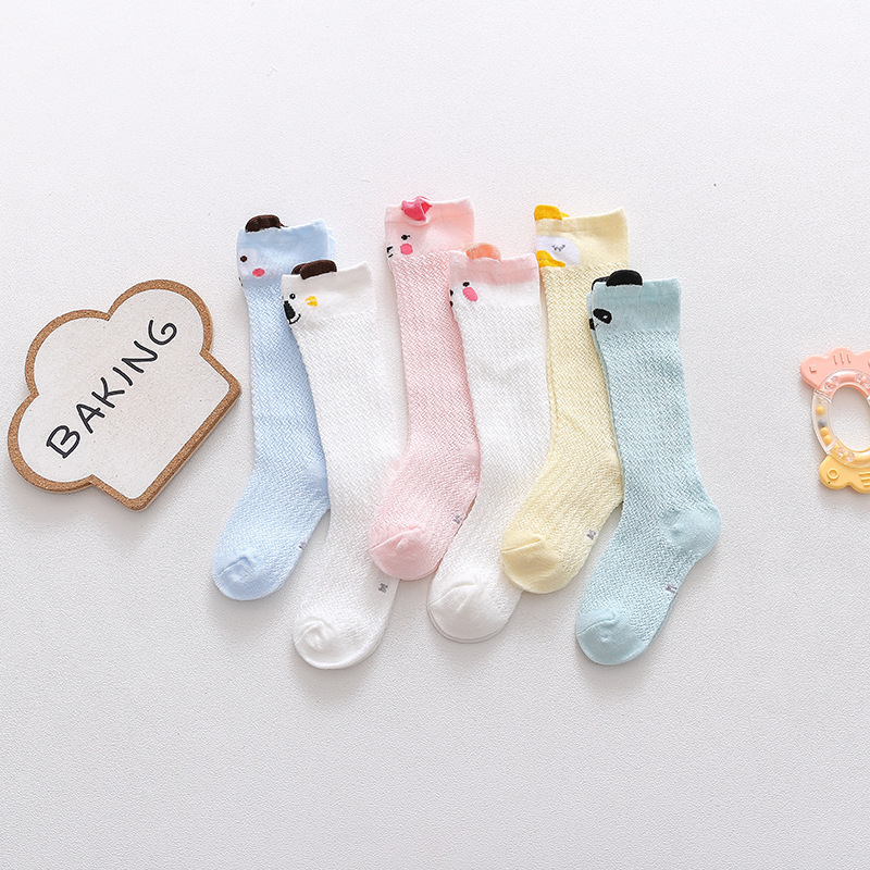 0-1-year-old baby mosquito stockings Long cylinder Mesh Socks Pure Cotton Newborn Stockings Summer Ultrathin with knee socks 3