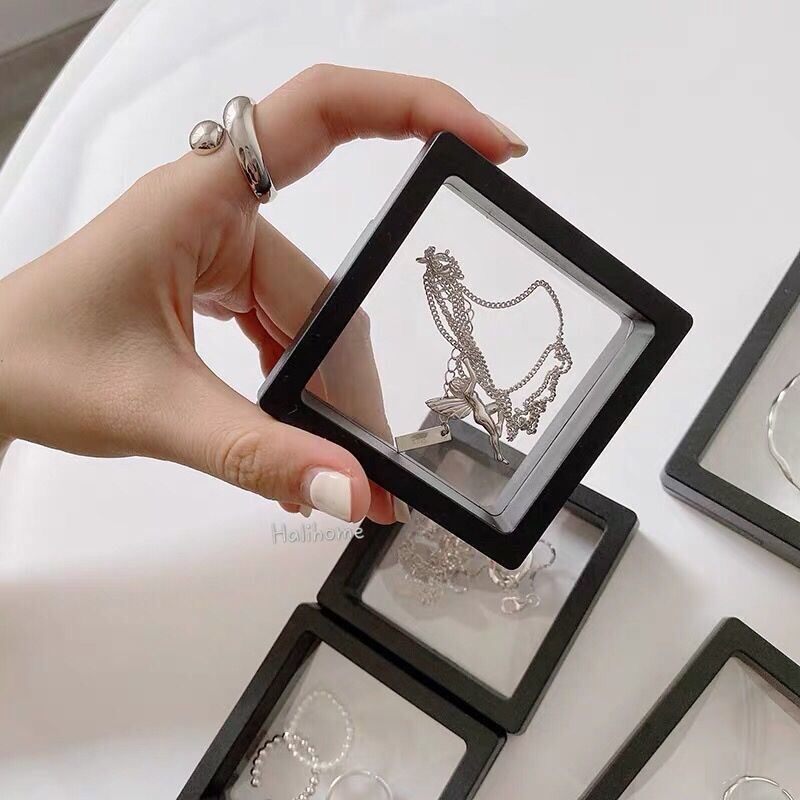 PE film jewelry storage box Suspended anti-oxidation earring Portable earring artifact Household small exquisite earring storage rack