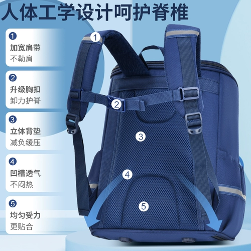 Водонепроницаемый вместительный и большой детский школьный рюкзак со сниженной нагрузкой, защита позвоночника