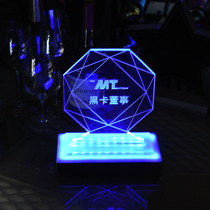 Luminous reserved card VIP left seat bar card holder LED light lamp number plate Black Card director seat card new