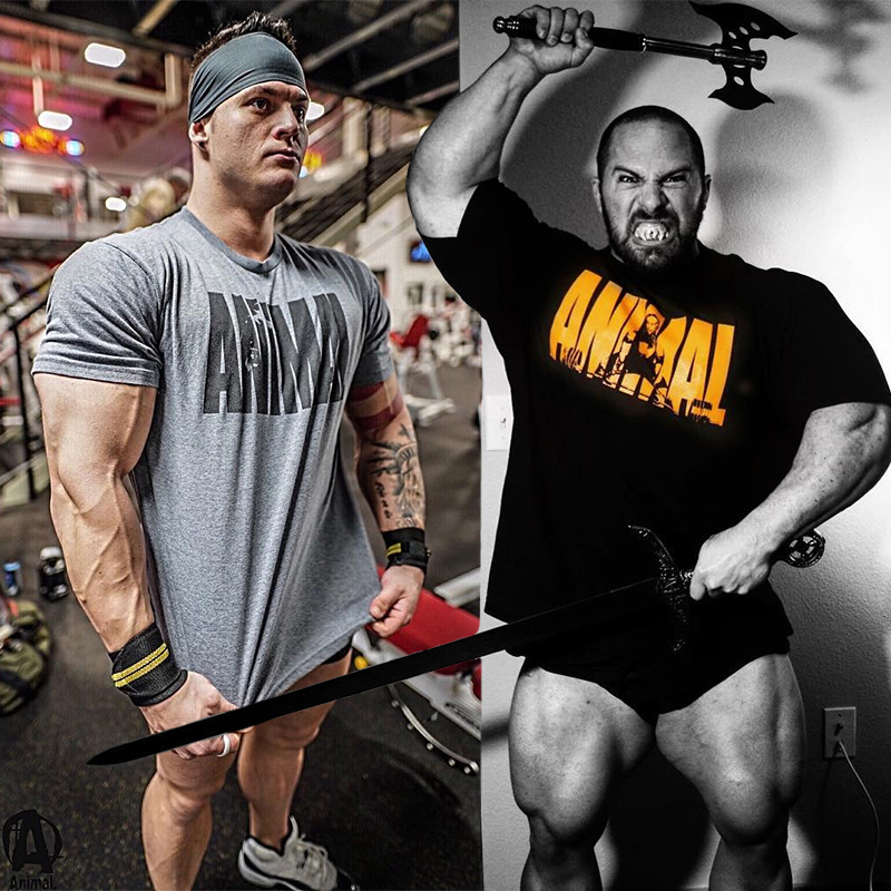 Global Beast Hardcore Fitness T-Shirt for Men, Loose Fit, Muscle Building, Elastic Training, Plus Size Sportswear, Short Sleeve, Breathable