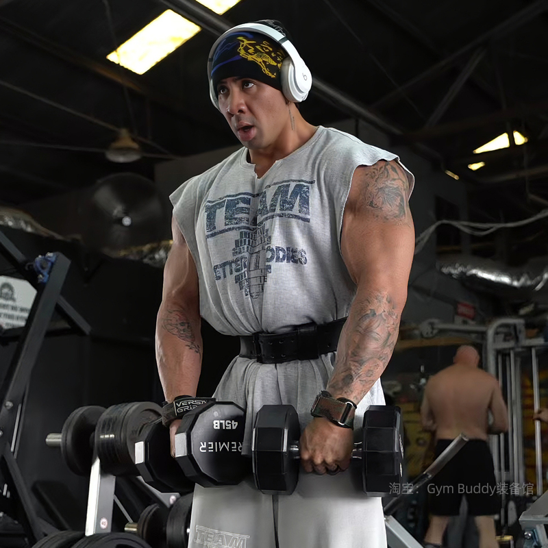 Tough Guy, Handsome, Fitness Sleeveless T-Shirt, V-Neck Vest, Loose Fit, Sporty, Comfortable, Waffle Knit, Wide Shoulder, Large Size Tank Top, American Style