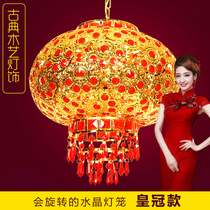 Chinese fu character led water crystal lantern Qiao relocating balcony lamp for wedding Spring Lantern Festival Lanterns Projection Walking Horse Chandelia