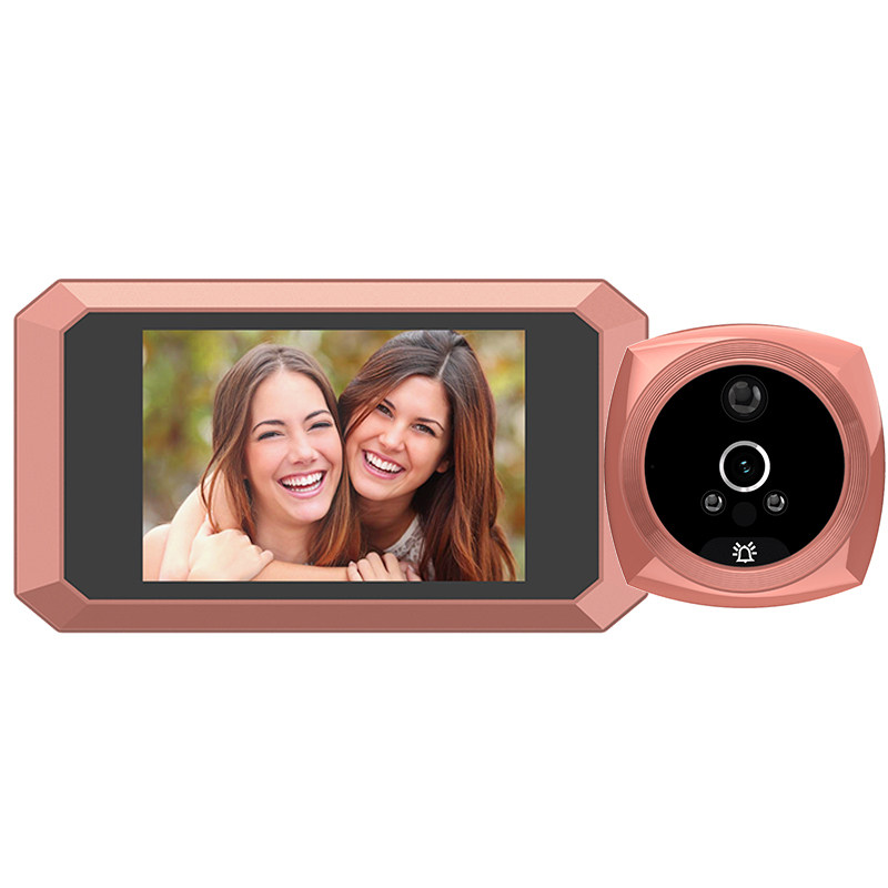 Smart visual doorbell door household with display wide angle surveillance camera electronic cat eye anti-theft door