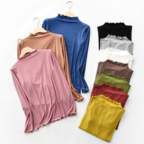 2022 spring and summer new ocean Modale semi-high collar bottom-shirt agaric collar inside a thin jacket T-shirt with long sleeves T-shirt