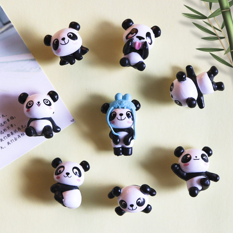 Cartoon Panda Refrigerator Magnetic Sticker 3D Stereo Iron Iron Decoration Message Board Lovely Magnetic Sticker Magnetic Sticker Paste