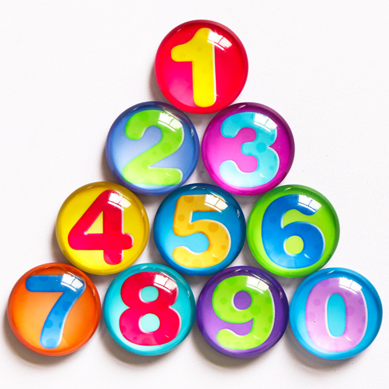 10 sets of cartoon digital refrigerators post children creative chalkboard cute letter magnet baby Early teaching magnetic sticker 