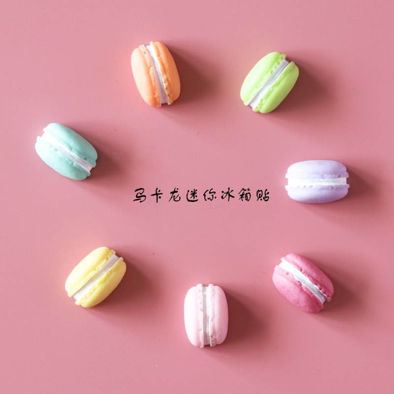 A cute simulation of Macaron refrigerator with a set of personality creative 3D stereo iron magnet decoration