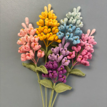 Finished lilac handmade woolen flower woven bouquet