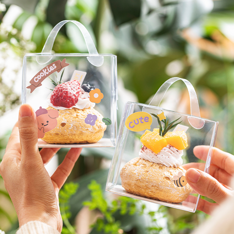 Puffs packing box 2 inch 3 inch 4 inch 5 inch 6 inch small cake baked pastry mini dessert transparent carry case
