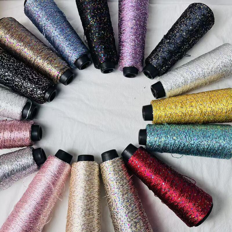 100g Gold and Silver Dense Sequin Yarn, Shiny Sequin Yarn for Handmade Knitting, Bags, Sweaters, Trendy Accessories, Free Shipping