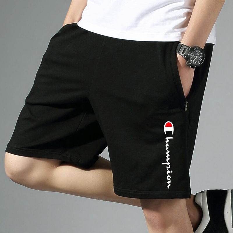 Champion Wade Sports Shorts for Men, Pure Cotton Casual Loose Five-Point Shorts, Plus Size for Big and Tall, Knitted Mid-Length Shorts