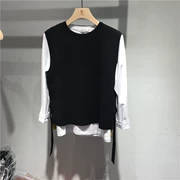Jiu Pingdao phong cách áo len mùa thu nam đầu vest không tay Nhật Bản retro mỏng đan áo len chạm đáy áo len