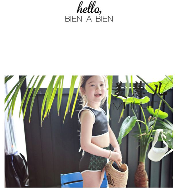 Phiên bản Hàn Quốc của trẻ em áo tắm chia bé gái bikini ba mảnh dài tay chống nắng kích thước cô gái áo tắm mùa xuân nóng bán đồ bơi trẻ em
