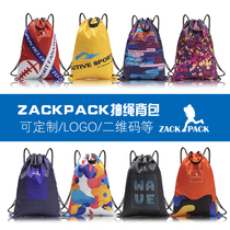  Custom LOGO drawstring backpack male fitness sports waterproof drawstring pocket 2021 new simple backpack female printing