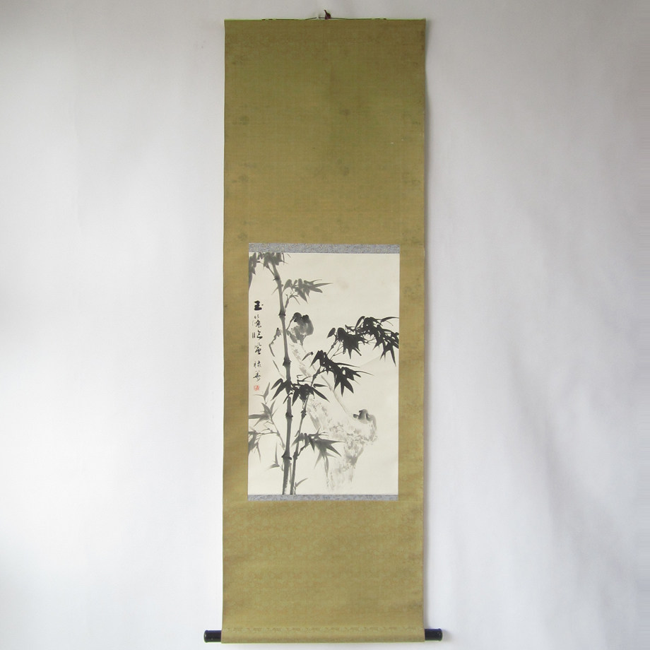 Yu Shan Painter 70s Di Hua Manuscript Country Painting Ink Bamboo painter Authentic Handwriting hand-painted tea room Book room character painting vertical shaft