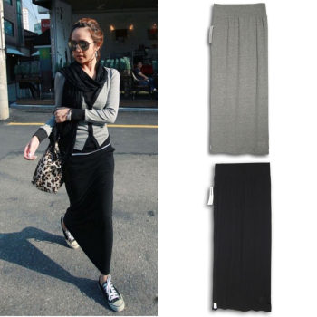 Summer Women's Modal Midi Skirt High-Waisted Sexy Bodycon Skirt Long Skirt with Back Slit Pencil Skirt Summer