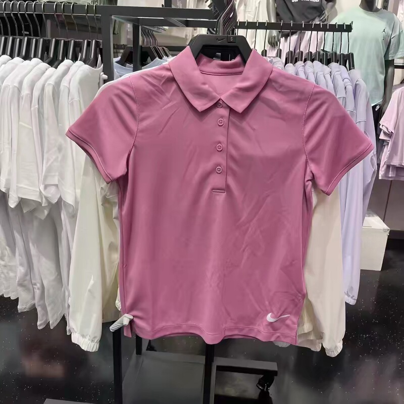 Wenwen Genuine Nike New Small Logo Children's Quick-Drying Polo Short-Sleeve Breathable T-Shirt Dn1967-646
