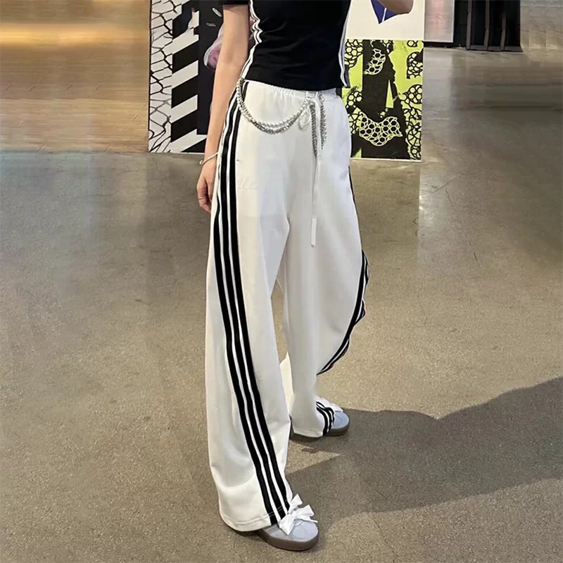 Wenwen Genuine Adidas Women's New Three-Stripe Straight-Leg Pants Casual Long Trousers Kb4629