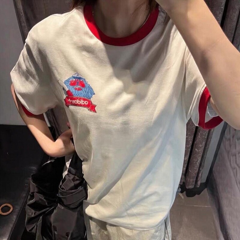 Wenwen Genuine Adidas Men's and Women's New Trefoil Comfortable Casual Short-Sleeve T-Shirt Kf9606 Wenwen Genuine Adidas Men's and Women's New Trefoil Comfortable Casual Short-Sleeve T-Shirt Kf9606