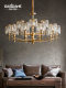 [Starry]Light Luxury Crystal Chandelier, American-Style All-Copper Post-Modern Living Room Lamp, Luxurious and Grand Villa Dining Room Lighting