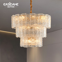 [Water Ripple]French-Style Light Luxury Living Room Chandelier, European Retro Master Bedroom Room Lamp, Warm Vintage Chandelier