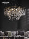 [Xingyu]Creative Crystal Chandelier, French Light Luxury Living Room Pendant Light, Post-Modern Personalized All-Copper Branch Dining Room Lighting